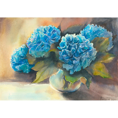 Blue hydrangeas