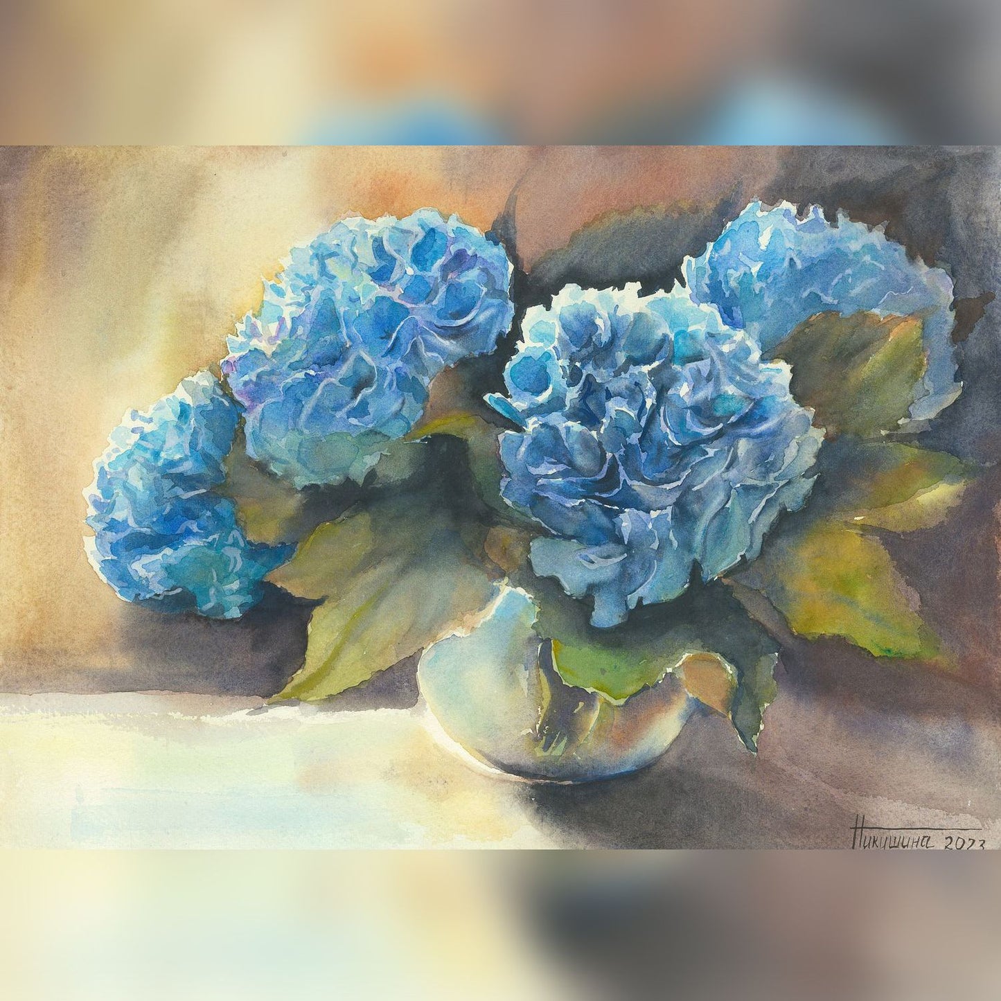 Blue hydrangeas