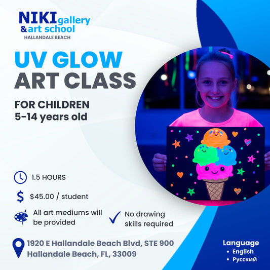 UV Glow Painting Art Class for children (5-14 years old)